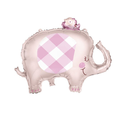 Folieballon Baby Olifant Roze 74cm van Unique koop je bij Partywinkel