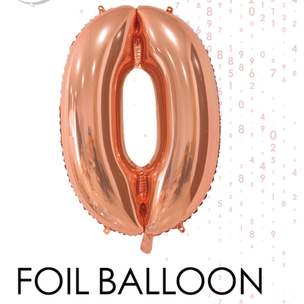 Folieballon Cijfer 0 Rose Goud 66cm van WeFiesta koop je bij Partywinkel