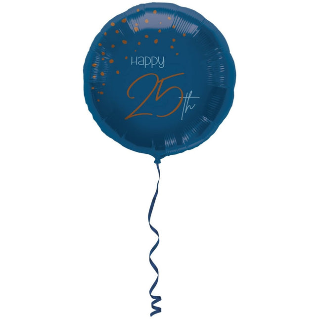 Folieballon Elegant True Blue 25 Jaar - 45cm van Folat koop je bij Partywinkel