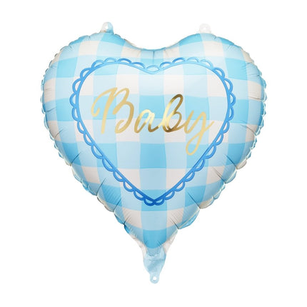 Folieballon hart Baby, 35 cm, lichtblauw van Partydeco koop je bij Partywinkel