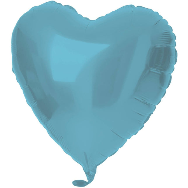 Folieballon Hartvormig Pastel Blauw Metallic Mat - 45 cm van Folat koop je bij Partywinkel