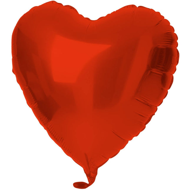 Folieballon Hartvormig Rood Metallic Mat - 45 cm van Folat koop je bij Partywinkel