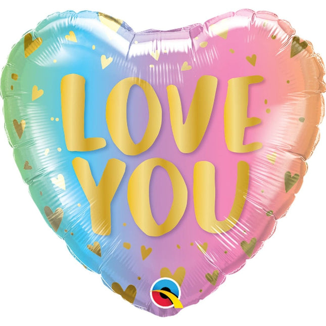 I Love You Helium Ballon Gekleurd Leeg 45cm van Folat koop je bij Partywinkel