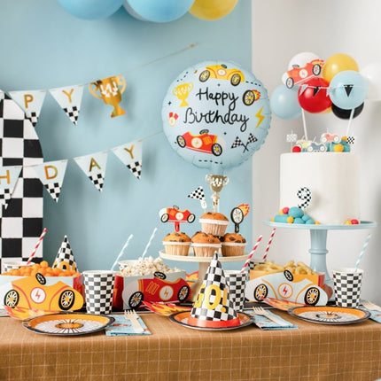 Folieballon rond Happy Birthday, 35x35 cm, mix van Partydeco koop je bij Partywinkel