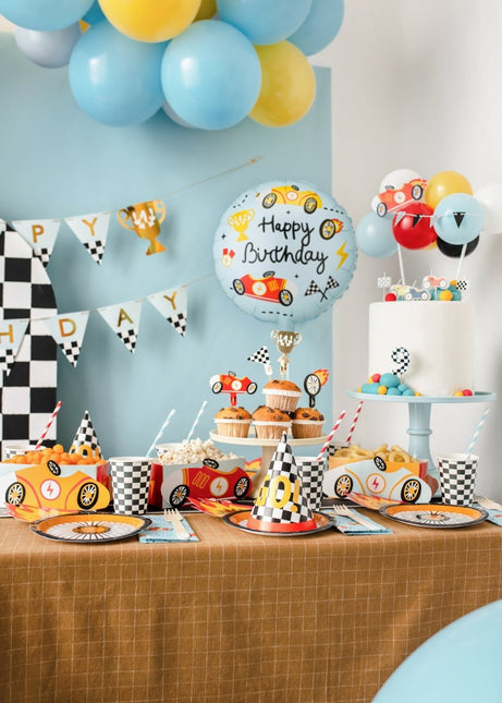 Folieballon rond Happy Birthday, 35x35 cm, mix van Partydeco koop je bij Partywinkel