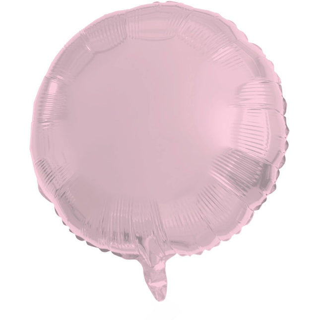 Folieballon Rond Pastel Roze Metallic Mat - 45 cm van Folat koop je bij Partywinkel