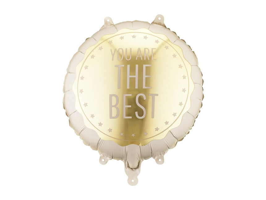Folieballon rond ‘'You Are The Best’', 35x35 cm, mix Leeg van Partydeco koop je bij Partywinkel