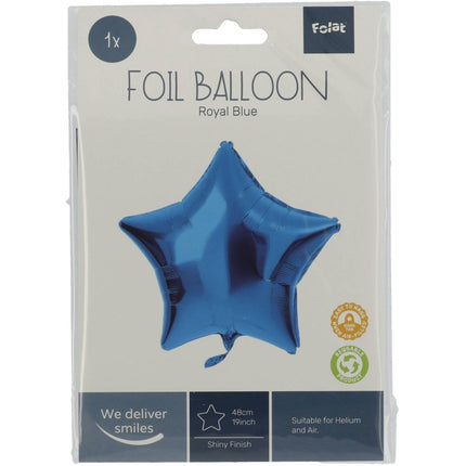Folieballon Stervormig Blauw - 45 cm van Folat koop je bij Partywinkel