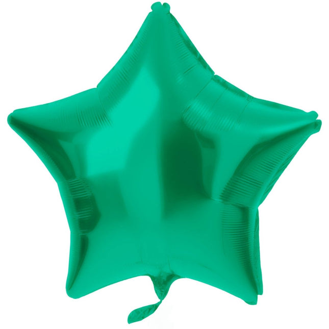 Folieballon Stervormig Groen Metallic Mat - 45 cm van Folat koop je bij Partywinkel