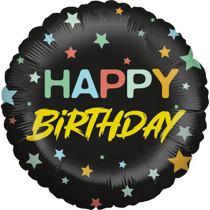 Happy Birthday Helium Ballon Sterren Leeg 45cm