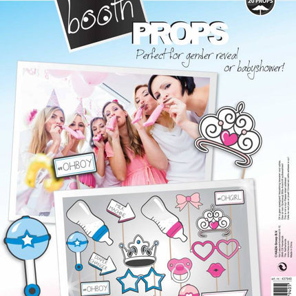 Foto Props Gender Reveal 20st van Haza Witbaard koop je bij Partywinkel