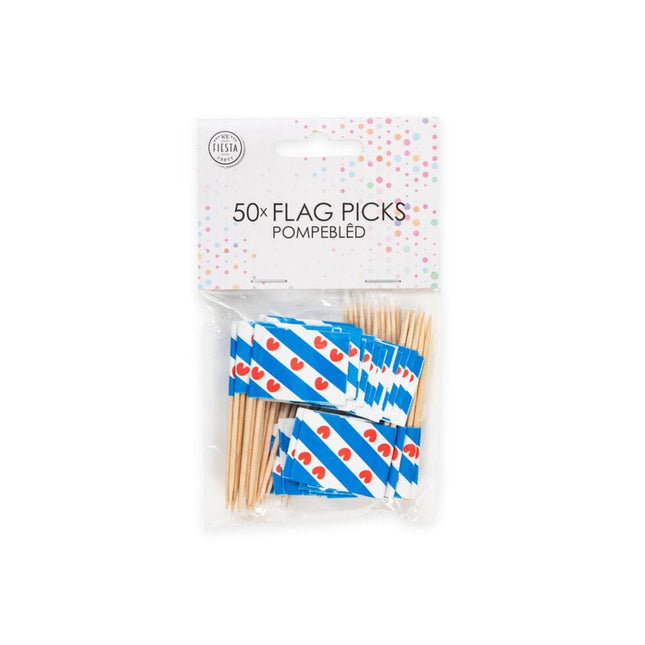 Friesland Cocktailprikkers Pompebled 6cm 50st van WeFiesta koop je bij Partywinkel