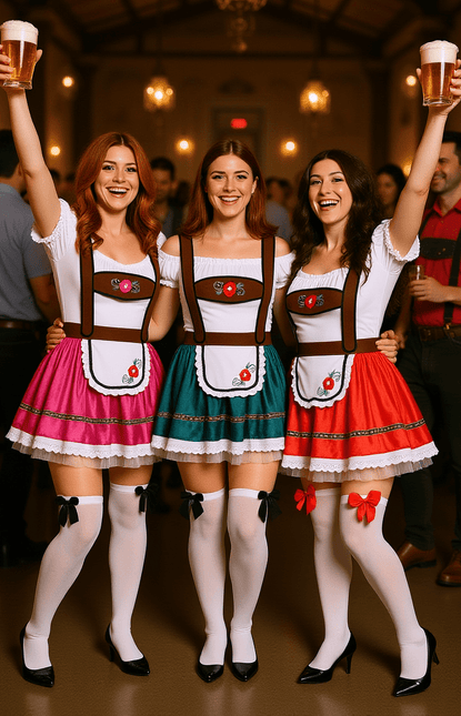 Fuchsia Dirndl Jurk Oktoberfest Fay van Partychimp koop je bij Partywinkel