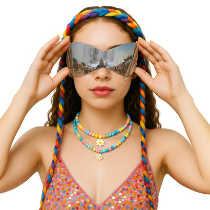 Futuristic Spiegel zonnebril van Fiestas Guirca koop je bij Partywinkel