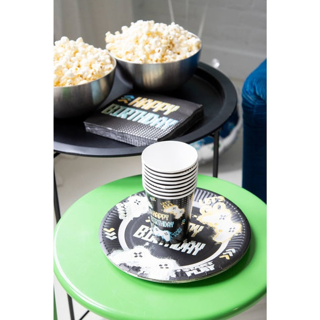 Gaming Party Servetten Happy Birthday 33cm 20st van Folat koop je bij Partywinkel