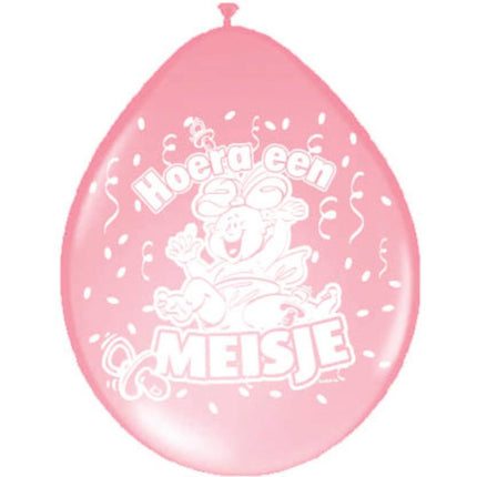 Geboorte Ballonnen Meisje 30cm 8st van Folat koop je bij Partywinkel
