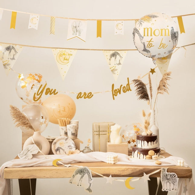 Geboorte Letterslinger Safari 2,5m van Haza Witbaard koop je bij Partywinkel