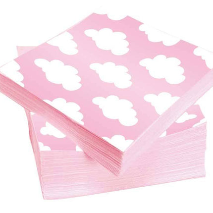 Geboorte Servetten Meisje 33cm 20st van Haza Witbaard koop je bij Partywinkel