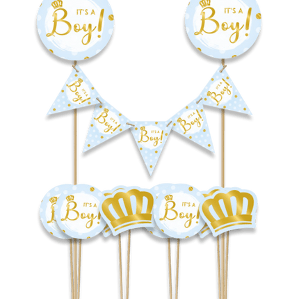 Geboorte Taarttopper Jongen 30cm van Paper Dreams koop je bij Partywinkel