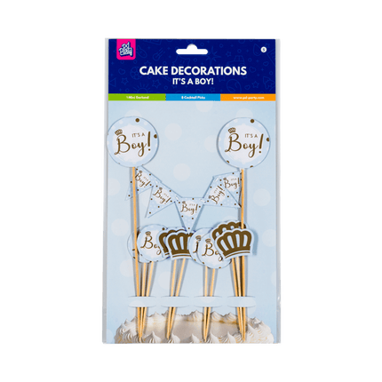 Geboorte Taarttopper Jongen 30cm van Paper Dreams koop je bij Partywinkel