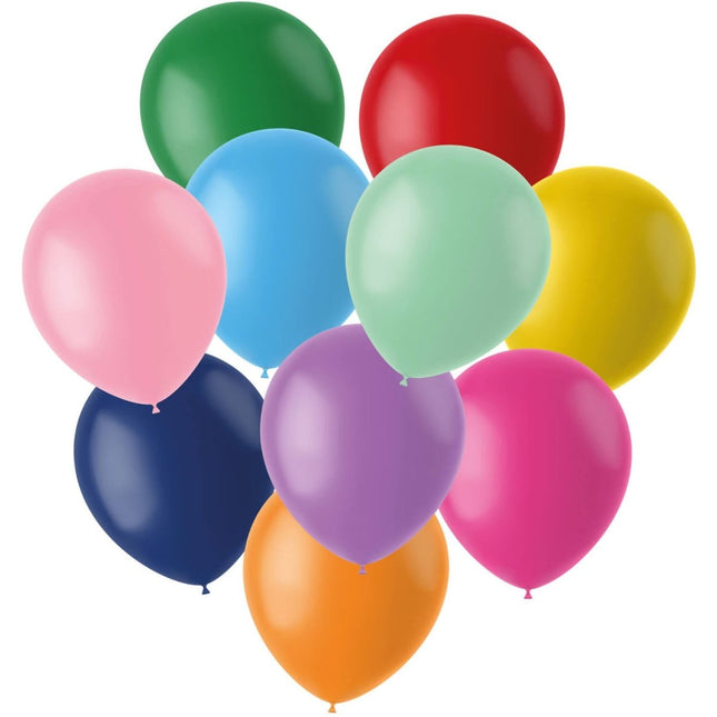 Gekleurde Ballonnen 21cm 10st van Folat koop je bij Partywinkel