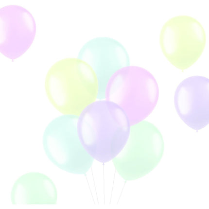 Gekleurde Ballonnen Doorzichtig Pastel 33cm 100st van Folat koop je bij Partywinkel