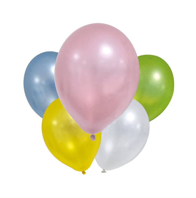 Gekleurde Ballonnen Metallic Leeg 8st van Procos koop je bij Partywinkel