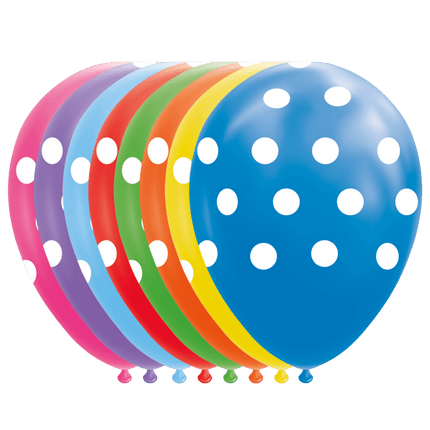 Gekleurde Ballonnen Stippen 30,5cm 8st van WeFiesta koop je bij Partywinkel
