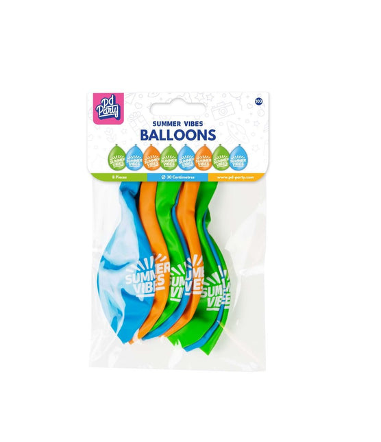 Gekleurde Ballonnen Summer Vibes 30cm 8st van Paper Dreams koop je bij Partywinkel
