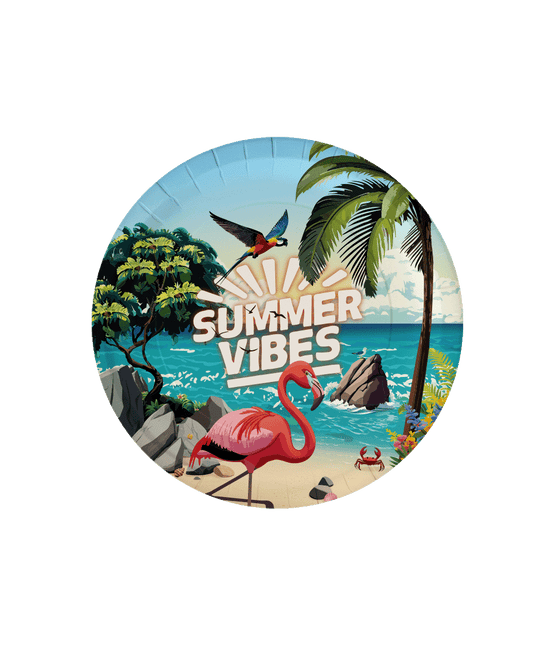 Gekleurde Borden Summer Vibes 22,8cm 8st van Paper Dreams koop je bij Partywinkel