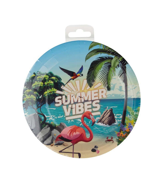 Gekleurde Borden Summer Vibes 22,8cm 8st van Paper Dreams koop je bij Partywinkel