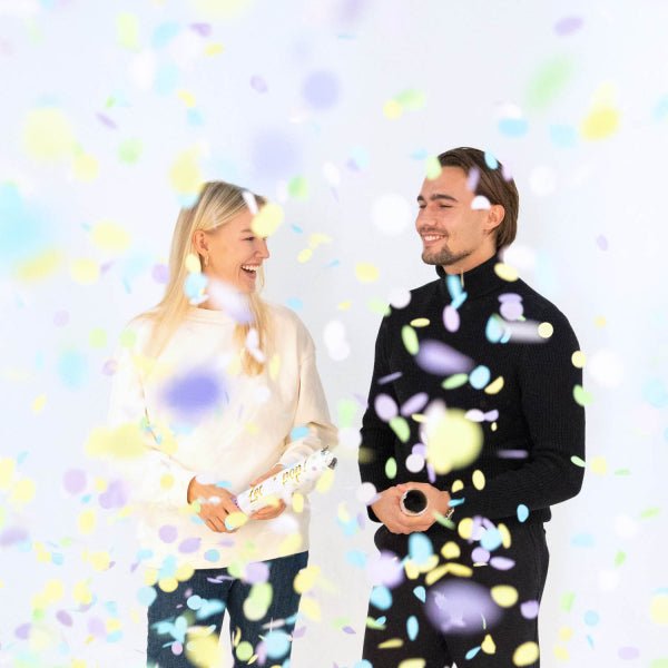 Gekleurde Confetti Kanon Pastel 28cm van Riethmueller koop je bij Partywinkel