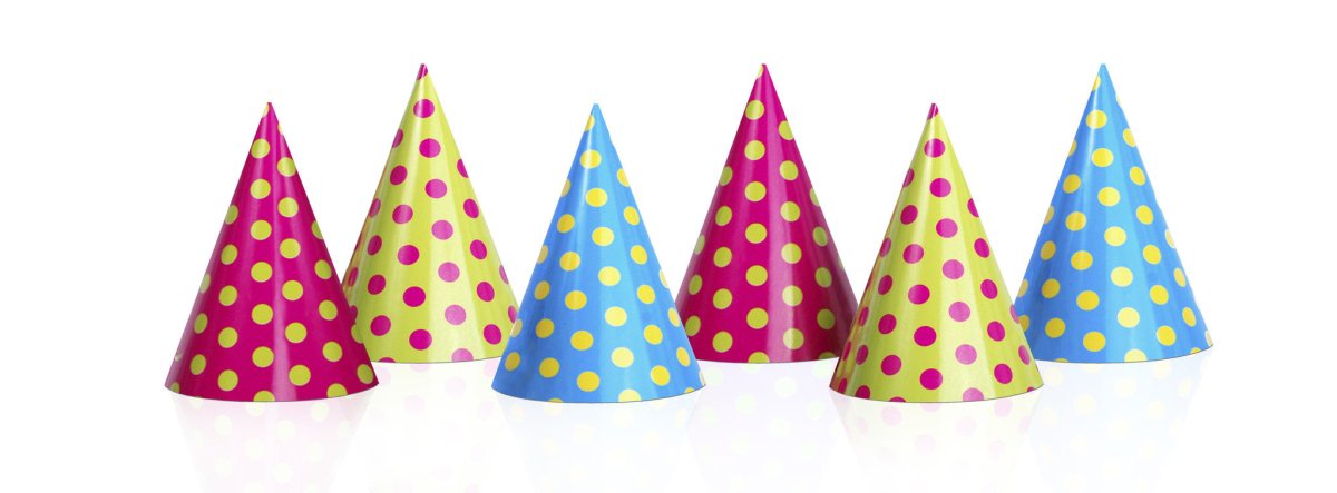 Gekleurde Feesthoedjes Stippen 16cm 6st van Partydeco koop je bij Partywinkel
