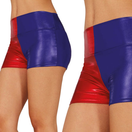 Gekleurde Korte Broek Blauw Rood Metallic van Fiestas Guirca koop je bij Partywinkel