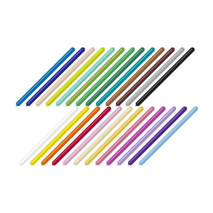 Gekleurde Modelleerballonnen 7,5cm 150cm 100st van Balloonia koop je bij Partywinkel