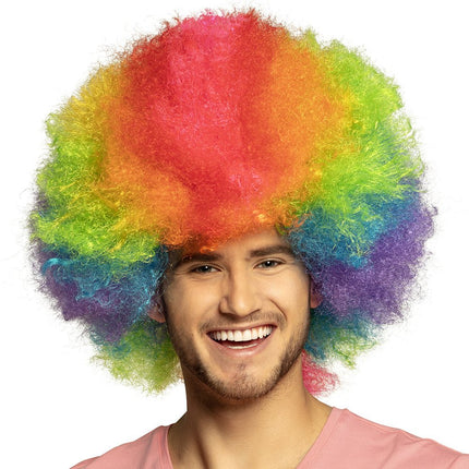 Gekleurde Pruik Afro Clown van Boland koop je bij Partywinkel