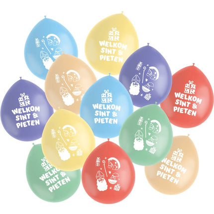 Gekleurde Sinterklaas Ballonnen 23cm 12st van Folat koop je bij Partywinkel
