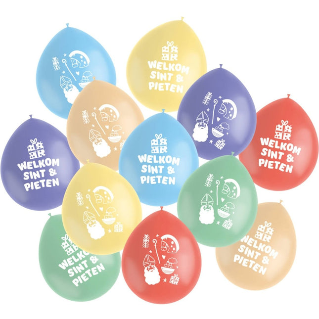 Gekleurde Sinterklaas Ballonnen 23cm 12st van Folat koop je bij Partywinkel