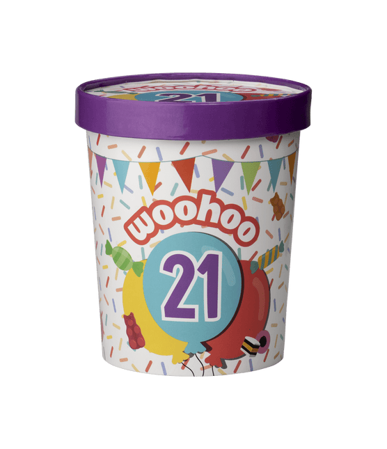 Gekleurde Snoepbakje 21 Jaar 12cm van Paper Dreams koop je bij Partywinkel
