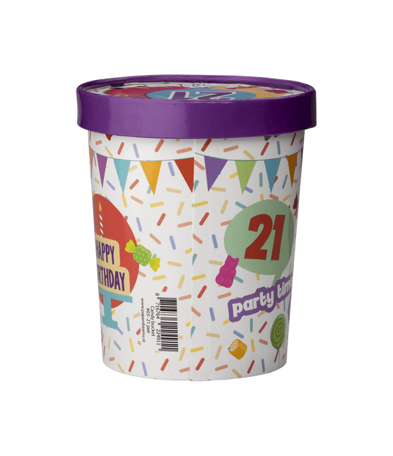 Gekleurde Snoepbakje 21 Jaar 12cm van Paper Dreams koop je bij Partywinkel