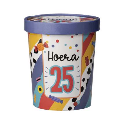 Gekleurde Snoepbakje 25 Jaar 12cm van Paper Dreams koop je bij Partywinkel