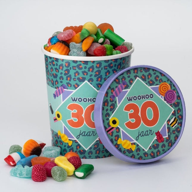 Gekleurde Snoepbakje 30 Jaar 12cm van Paper Dreams koop je bij Partywinkel