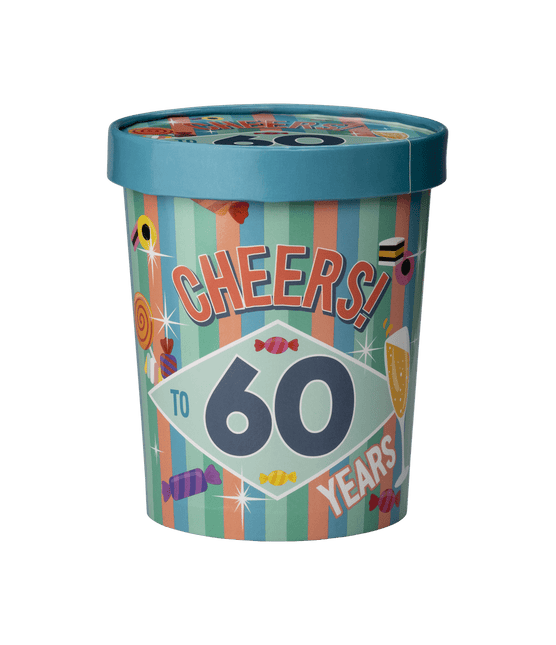 Gekleurde Snoepbakje 60 Jaar 12cm van Paper Dreams koop je bij Partywinkel