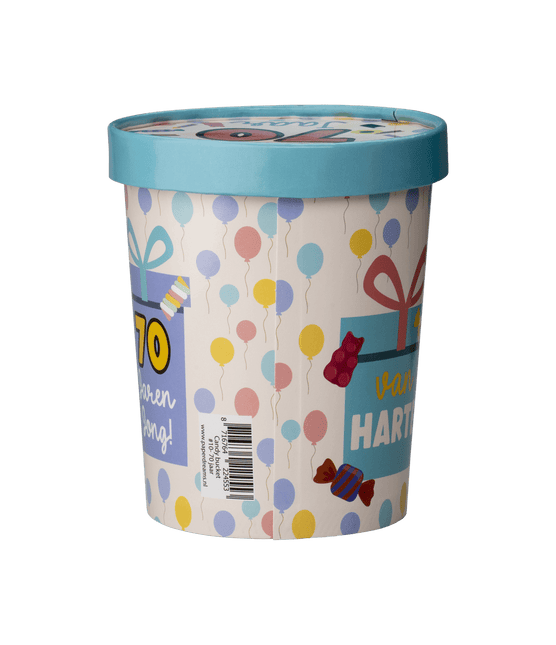 Gekleurde Snoepbakje 70 Jaar 12cm van Paper Dreams koop je bij Partywinkel