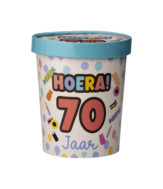 Gekleurde Snoepbakje 70 Jaar 12cm van Paper Dreams koop je bij Partywinkel