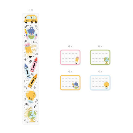Gekleurde Sticker School 19 delig van Partydeco koop je bij Partywinkel