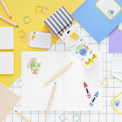 Gekleurde Sticker School 19 delig van Partydeco koop je bij Partywinkel