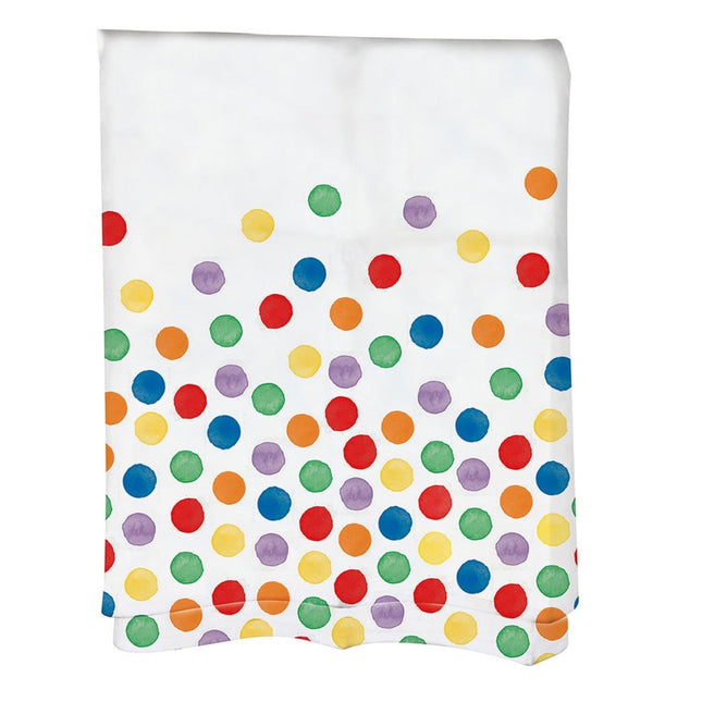 Gekleurde Tafelkleed Stippen Plastic 1,8m van Procos koop je bij Partywinkel