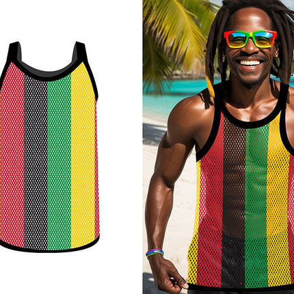 Gekleurde Tanktop Jamaican van Fiestas Guirca koop je bij Partywinkel