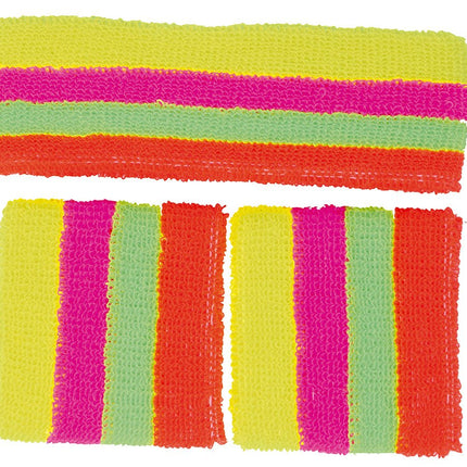 Gekleurde Zweetbandjes 3 delig van Fiestas Guirca koop je bij Partywinkel